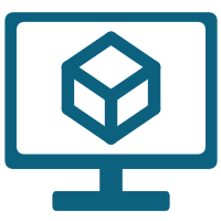 3D model on the monitor screen